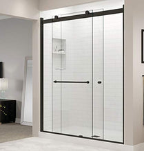 Load image into Gallery viewer, Basco RTLH05B6070CLWI Rotolo Sliding Shower Door, Matte Black, 56-60 in. Wide x 70 in. high, Clear