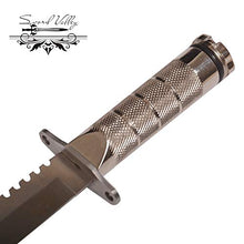 Load image into Gallery viewer, SV Dagger Knife Good Dual Edge Knife with Fix Half Serrated Blade Best Tactical Knife for Survival & Defense (Silver)