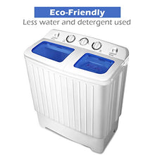 Load image into Gallery viewer, Giantex Portable Mini Compact Twin Tub Washing Machine 17.6lbs Washer Spain Spinner Portable Washing Machine, Blue+ White