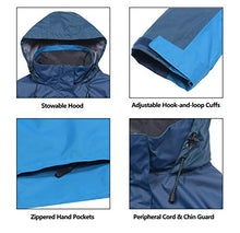 Load image into Gallery viewer, Little Donkey Andy Women¡¯s Waterproof Rain Jacket Lightweight Outdoor Windbreaker Rain Coat Shell for Hiking, Travel Deep Blue/Aqua XL