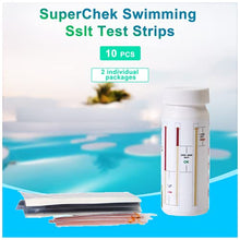 Load image into Gallery viewer, SuperCheck Salt Test Strips for Testing Sodium Chloride Content in Pool and Spa, 0-6000 ppm, Saltwater Pool Test Strips, Measure Salt Level in Saltwater Chlorine Generator Pool System, Salt Test Kits