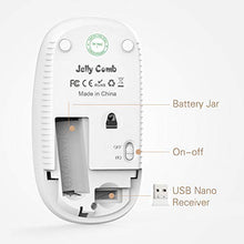 Load image into Gallery viewer, Jelly Comb 2.4G Slim Wireless Mouse with Nano Receiver Less Noise, Portable Mobile Optical Mice for Notebook, PC, Laptop, Computer, MacBook - White and Gold