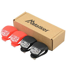Load image into Gallery viewer, Malker Bicycle Light Front and Rear Silicone LED Bike Light Set - Bike Headlight and Taillight,Waterproof & Safety Road,Mountain Bike Lights,Batteries Included (2pcs Red & 2pcs Black)