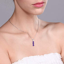 Load image into Gallery viewer, Gem Stone King 925 Sterling Silver Build Your Own Personalized Round 3 Birthstones with Diamond Fashion Pendant Necklace For Women with 18 Inch Silver Chain
