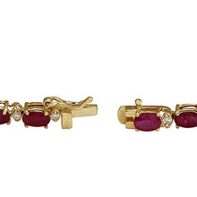 Load image into Gallery viewer, 40.45 Carat Natural Red Ruby and Diamond (F-G Color, VS1-VS2 Clarity) 18K Yellow Gold Luxury Necklace for Women Exclusively Handcrafted in USA