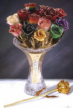 Load image into Gallery viewer, Allmygold Jewelers Peridot Long Stem Dipped 24K Gold Trim Genuine Rose in Gift Box