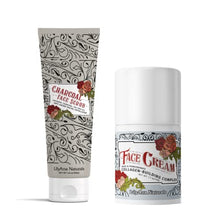 Load image into Gallery viewer, LilyAna Naturals Charcoal Face Scrub 3 Oz and Face Cream 1.7 Oz Bundle - Anti-Aging Facial Exfoliator and Face Cream, Face Moisturizer For Dry Skin, Rose and Pomegranate Extracts - for Women and Men
