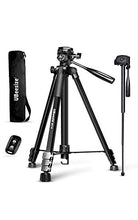 Load image into Gallery viewer, 72-inch Camera Tripod, UBeesize Portable Aluminum Alloy Tripod & Monopod with Wireless Remote Shutter, Professional Travel Video Tripods with Carry Bag & Phone Holder for DSLR Cameras, Cell Phones.