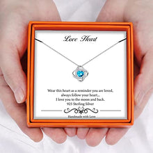 Load image into Gallery viewer, November Birthstone Necklace Gifts for Women, Sterling Silver Birthstone Jewelry Blue Topaz Necklace Mothers Valentines Day Gifts for Her Anniversary Birthday Christmas Gifts for Mom Wife Girlfriend