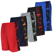 Load image into Gallery viewer, 5 Pack: Big Boys Youth Clothing Knit Mesh Active Athletic Performance Basketball Soccer Lacrosse Tennis Exercise Summer Gym Golf Running Teen Shorts -Set 4- XL (16/18)