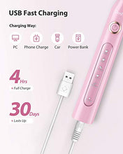 Load image into Gallery viewer, Electric Toothbrush Clean as Dentists, Rechargeable Sonic Toothbrushes Built-in Smart Timer and 5 Deep Cleaning Modes, with 3 Replacement Brush Heads, Waterproof, Pink