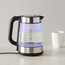 Load image into Gallery viewer, Amazon Basics Electric Glass and Steel Hot Tea Water Kettle - 1.7-Liter