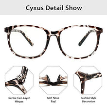 Load image into Gallery viewer, Cyxus Blue Light Blocking Glasses Square Computer Eyewear Clear Lens Eyeglasses Frame (Leopard #2) (8121T03&Leopard)