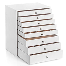 Load image into Gallery viewer, SONGMICS Jewelry Box, 8-Layer Large Jewelry Case, Ideal for Necklaces, Earrings, Sunglasses, Bracelets, Watches, White UJBC11WT