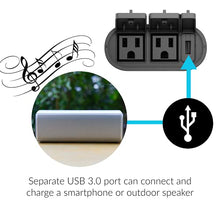 Load image into Gallery viewer, D-Link Wi-Fi Smart Outdoor Plug with 2 Outlets and 1 USB Port, No Hub Required, Works with Google Assistant (DSP-W320-US) , Black