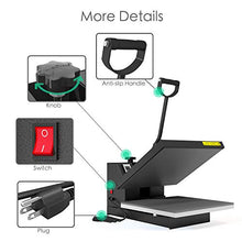 Load image into Gallery viewer, PowerPress Industrial-Quality Digital Sublimation Heat Press Machine for T Shirt, 15x15 Inch, Black