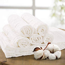 Load image into Gallery viewer, Muslin Burp Cloths for Baby 10 Pack 100% Cotton Large 17''X13'' Super Soft and Absorbent by YOOFOSS (White)