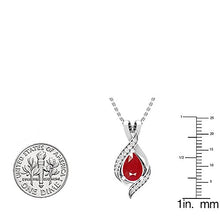 Load image into Gallery viewer, Dazzlingrock Collection 10K Pear 9X6 MM Lab Created Ruby & Round Diamond Ladies Teardrop Pendant, White Gold