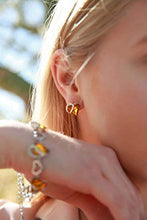 Load image into Gallery viewer, Leafael Infinity Love Crystal Heart Bundle Jewelry Set Amber Brown November Birthstone, Silver-tone
