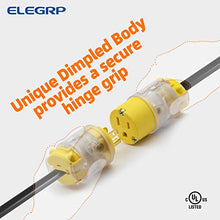 Load image into Gallery viewer, ELEGRP Lighted Straight Blade Electrical Plug and Connector Set 15 Amp 125 Volt NEMA 5-15P NEMA 5-15R 2 Pole 3 Wire Grounding, Commercial Grade, Yellow, 5 Set