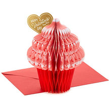 Load image into Gallery viewer, Hallmark Paper Wonder Pop Up Valentines Day Card (Honeycomb Cupcake)