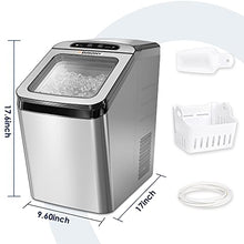 Load image into Gallery viewer, Euhomy Nugget Ice Maker Countertop, Ice Maker 26lb/Day, Self-Cleaning & Auto Water Refill Pellet ice Maker, Sonic Ice Maker for Home/Kitchen/Office.