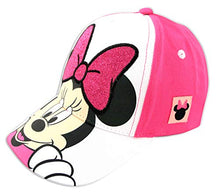 Load image into Gallery viewer, Disney girls Toddler Hat For girl’s ages 2-7 Minnie Mouse Kids Baseball Cap, Pink/White, 2-4T US