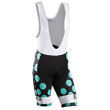 Load image into Gallery viewer, Nalini Bianchi Men's Victory Cycling Bibshorts, Black/Celeste Polka Dot, Large