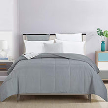 Load image into Gallery viewer, HOMBYS Down Alternative Blanket King Size All Season Lightweight Bed Quilted Blanket with 8 Corner Tabs,90" x 108",Grey