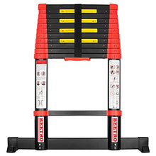 Load image into Gallery viewer, BEETRO 15.5ft Aluminum Telescoping Ladder Extension Folding Ladder, One-Button Retraction Soft-Close System, 330lbs Max Capacity for Indoor and Outdoor Use, More Durable and Safer with Balance Rod