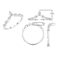 Load image into Gallery viewer, Dazzlingrock Collection 0.20 Carat (ctw) Marquise & Round White Diamond Ladies Wedding Band Chevron Ring 1/5 CT, 14K White Gold, Size 7