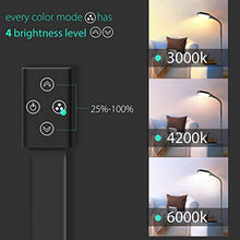 Load image into Gallery viewer, Addlon LED Floor Lamp with 4 Brightness Levels & 3 Color Temperatures, Smooth Touch Switch, 2500 Lumens, Dimmable Reading Standing Lamp with Gooseneck for Sewing Living Room Office - Classic Black