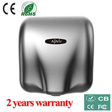 Load image into Gallery viewer, AjAir 1 Pack Heavy Duty Commercial 1800 Watts High Speed Automatic Hot Hand Dryer - Stainless Steel (Stainless Steel) (Stainless Steel)