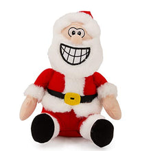 Load image into Gallery viewer, Simply Genius Farting Santa Claus: Animated Christmas Character, 8” Stuffed Plush Santa with Sound, Vibrations and Farts, Pull Santa’s Finger to Speak, Vibrate and Fart