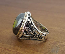 Load image into Gallery viewer, Beautiful Handcrafted 925K Sterling Silver Mens Ring With Cz Peridot Stone RP1252
