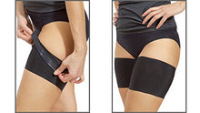 Load image into Gallery viewer, Bandelettes Original Patented Elastic Anti-Chafing Thigh Bands. Prevent Thigh Chafing - Black Unisex, 6" Size A (Small)