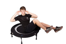 Load image into Gallery viewer, MaXimus PRO Folding Rebounder USA | Voted #1 Indoor Exercise Mini Trampoline For Adults With Bar | Best Home Gym for Fitness & Lose Weight| FREE Storage Bag, Resistance Bands, ONLINE & DVD Workouts | Already Assembled
