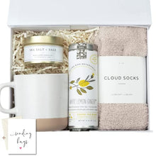 Load image into Gallery viewer, Unboxme Heal Gift Box For Women and Men, Get Well Soon Care Package For Her or Him, Thinking Of You, Sympathy, Birthday Gift, Cheer Up, Tea Care Package ("Sending Hugs" Card)