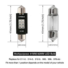 Load image into Gallery viewer, iBrightstar Newest 9-30V Extremely Bright 211-2 212-2 578 Festoon LED Bulbs Error Free 1.61" 41mm for Interior Map Dome Lights and License Plate Courtesy Lights, Blue
