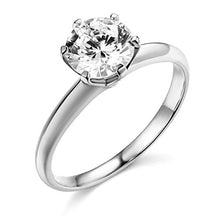 Load image into Gallery viewer, 14k REAL White Gold SOLID Wedding Engagement Ring - Size 6