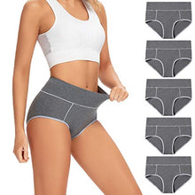 Load image into Gallery viewer, POKARLA Women's High Waisted Cotton Underwear Soft Breathable Postpartum Panties Stretch Briefs 5-Pack(5X-Large)