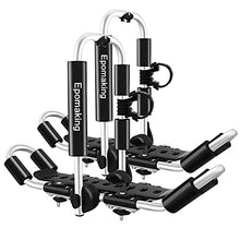 Load image into Gallery viewer, Epomaking Kayak Roof Carrier Rack J-Style Folding with Paddle Holders of Holding 2 Kayaks for Canoe/SUP/Kayaks/Surfboard/Ski Board Rooftop Mount on SUV/Car/Truck, Made of Aviation Grade Aluminum Alloy