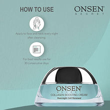 Load image into Gallery viewer, Onsen Secret Collagen Boosting Cream Night Cream For Women Hyaluronic Acid Jojoba Oil Vitamin C Peptides Complex Soothing Green Tea Anti Wrinkle Cream For Face & Neck Made In The USA (50 ml)