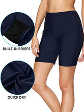 Load image into Gallery viewer, ATTRACO Womens Swimsuits Bottom Long Swim Shorts Full Coverage Navy x-Large