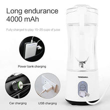 Load image into Gallery viewer, Tenswall Portable, Personal Size Smoothies and Shakes, Handheld Fruit Machine 13oz USB Rchargeable Juicer Cup, Ice Blender Mixer Home/Of, 380ML, White