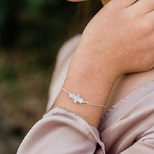 Load image into Gallery viewer, Blue Lace Agate Bead Bar Bracelet in 925 Sterling Silver - Genuine Gemstone