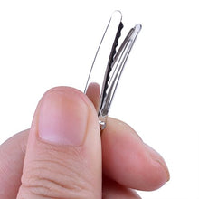 Load image into Gallery viewer, BronaGrand 100pcs 1.38inch Stylish Teeth Bows Hair Clips Prong Curl Clips Hairdressing Salon Hair Grip Silver Color