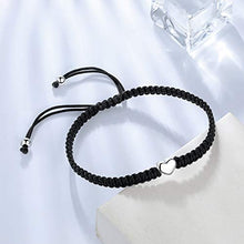 Load image into Gallery viewer, ZENI Heart Bracelet for Women girl, Black Rope Bracelet 925 Silver Handmade Braid Adjustable Bracelet Love Friendship Jewelry Gift