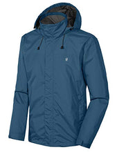 Load image into Gallery viewer, Little Donkey Andy Men's Waterproof Rain Jacket Outdoor Lightweight Rain Shell Coat for Hiking, Travel Blue Mirage Size S
