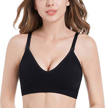 Load image into Gallery viewer, Suekaphin Nursing Bra 5pack Wireless Deep V Neck Maternity Nursing Bra Bralette Sleeping Breastfeeding with Extra Extenders,XLarge,SORT Rib Surface-B